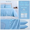 thumbnail image 4 of Cooling Touch Blanket with 2 Pillow Cases for Hot Sleepers and Night Sweats, Cooling Fiber, Breathable Bamboo Viscose Backing, 3 Pieces Lightweight Bedding (Blue Color, 90x90 inches), 4 of 9