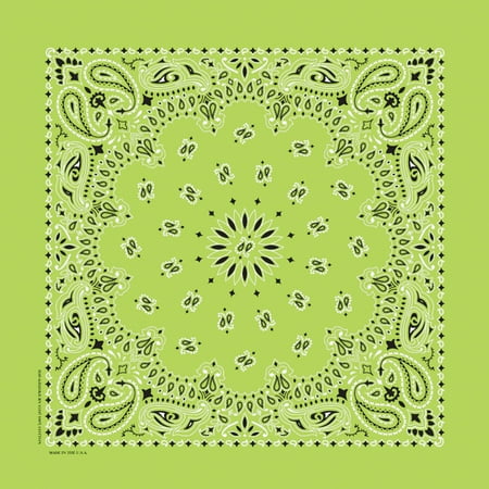 Essential Apparel Paisley Bandanas, Lime, One-Size