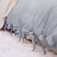thumbnail image 6 of Unique Bargains Washed Cotton Bed Strap Duvet/Quilt Cover Sets Light Gray, 6 of 8
