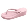 thumbnail image 3 of CAIXIA Women Platform Flip Flops Rhinestone Wedge Sandal Comfortable Dressy Home Heel Slippers, 3 of 9