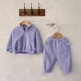 thumbnail image 2 of Gubotare Cute Winter Clothes for Girls Baby Girl Outfit Sweatshirt Fall Long Sleeve Shirt Pants Set Size 3 6 Months (Purple,3-6 Months), 2 of 7
