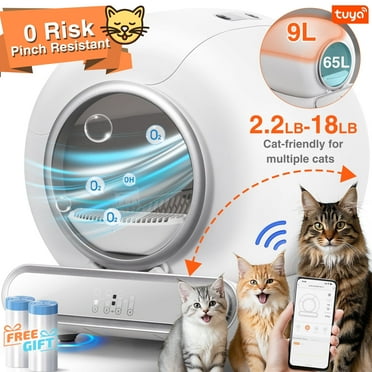 Automatic Self Cleaning Cat Litter Box with Dual Way Control (APP   Panel), Cat Litter Box for Multi Cats, Smart Odor Removal, 65 9L Large Capacity, Safe Sensor Design