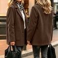 thumbnail image 6 of Asgosdo Women Wool Trench Coat Button Down Single Breasted Long Sleeve Soft Lined Casual Warm Peacoat Fall Winter Outerwear with Pockets, 6 of 7