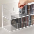 thumbnail image 3 of 2 Pcs Clear Acrylic CD Holder Racks, Stackable CD Storage Box, Music Disc DVD Display Cases, Modern Media Cassette Organizers with Cutout Carrying Handles, 3 of 8