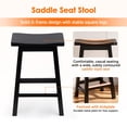 thumbnail image 2 of BORGEBY 24 inch Bar Stools Set of 2, Solid Wood Saddle Chair Backless Counter Stools 350 lbs with Footrests & Sturdy Legs for Kitchen, Black, 2 of 8