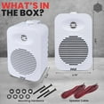 thumbnail image 7 of PYLE Outdoor Speakers- 300 Watt Waterproof Marine Grade Speaker, Universal Mounting, Heavy Duty ABS Construction- Home, Boat, Deck, Pool- White, 7 of 7