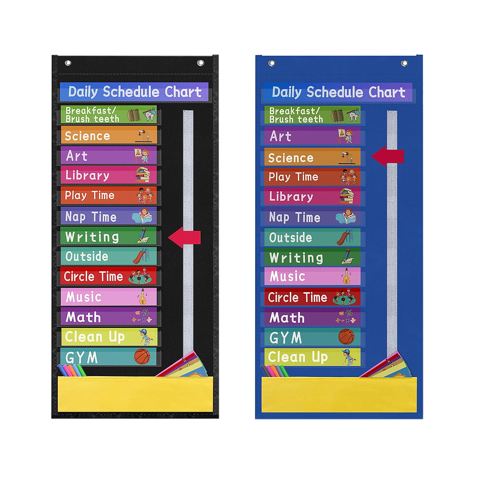 Class School Smart Classroom - 14 Pocket Display For Daily Schedules \u0026  Activities Schedule Pocket Chart, image size:1600x1600