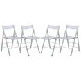 thumbnail image 2 of LeisureMod  Menno Modern Folding Chair With Chrome Frame Set of 4 Clear Chrome Finish, 2 of 5