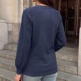 thumbnail image 5 of StSilkitty Loose Casual Sweatshirt Eyelet Long Sleeve V Neck Sweatshirts Solid Color Fashion Comfy Pullover Shirts, 5 of 6