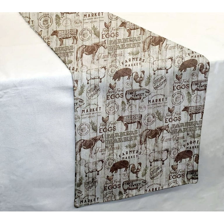 Farmers Market Table Runner by Penny s Needful Things 4 Feet Long STRAIGHT Chocolate Brown
