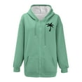 thumbnail image 4 of Womens Hoodies For Women Cute Coconut Tree Print Sports Hoodie Soft Comfortable With Frontal Zipper And Hood Atmungsaktiv Suitable For Spring Fall Easy To Combine 3Xl Sweatshirt For Women, 4 of 4