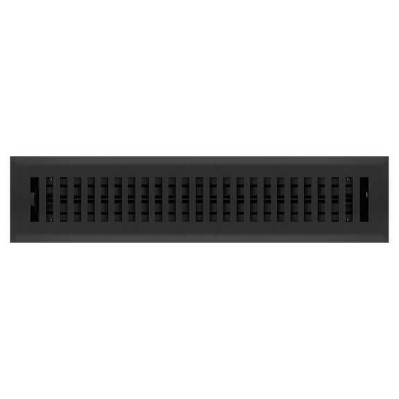 2.25" x 14" Flat Black Contemporary Style Floor Register - Decorative Vent Cover