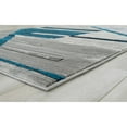 thumbnail image 5 of HR HANDCRAFT RUGS HR Monochromatic/Linear Design Contemporary Hand Carved Area Rug Turquoise - 7'5" x 10', 5 of 5