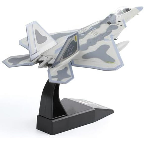 NUOTIE F-22 Raptor 1/100 Scale Diecast Metal Fighter Jet Model Stealth Combat Airplane Air Force Aircraft Alloy Model with Stand for Adult Military Collections or Gift (FF 03046)