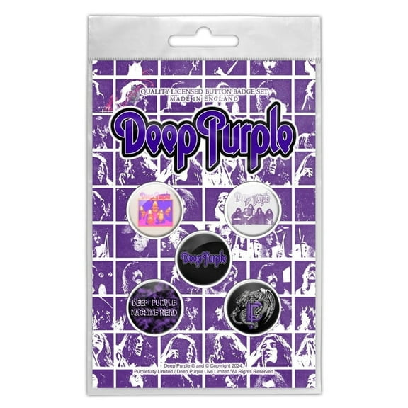 Deep Purple Button Badge Set (Set of 5)