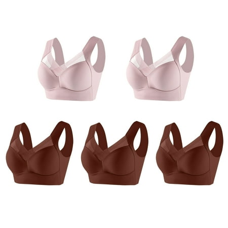 HYSYSB Sports Bras for Women bras for Women wireless Bra seamless Bra sticky Adhesive Vanity Panel Bra Yoga Crop Vest Bras Back Bras Materni Grey bralettes for Women Pink 5 4XL