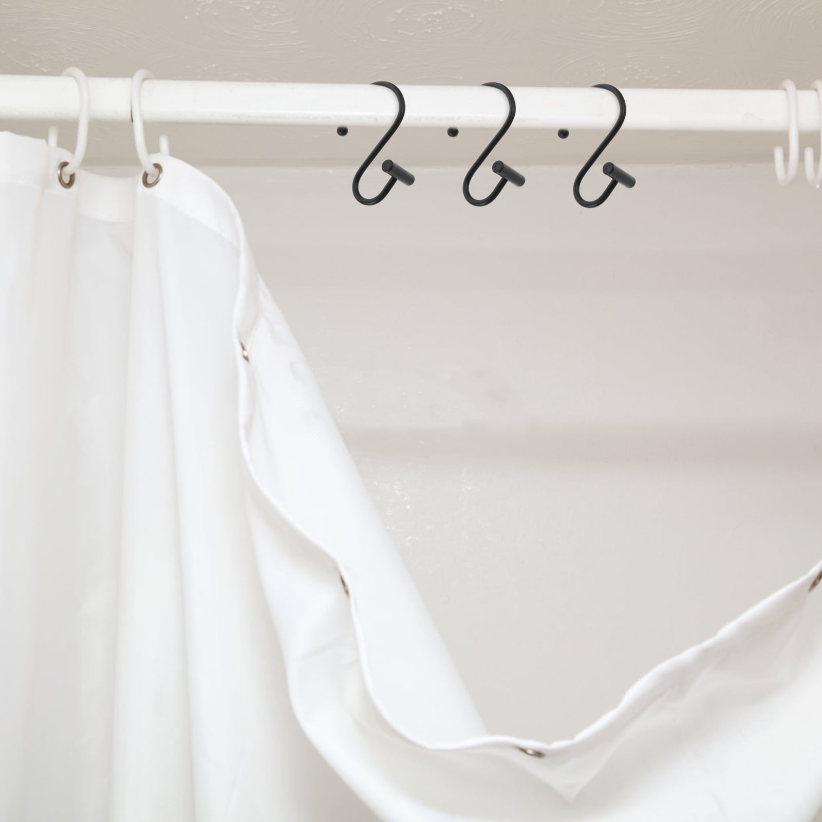 Hemoton 60 pcs  Shower Curtain Hangers Decorative Shower Curtain Hooks S Shaped Shower Hooks for Shower Curtain