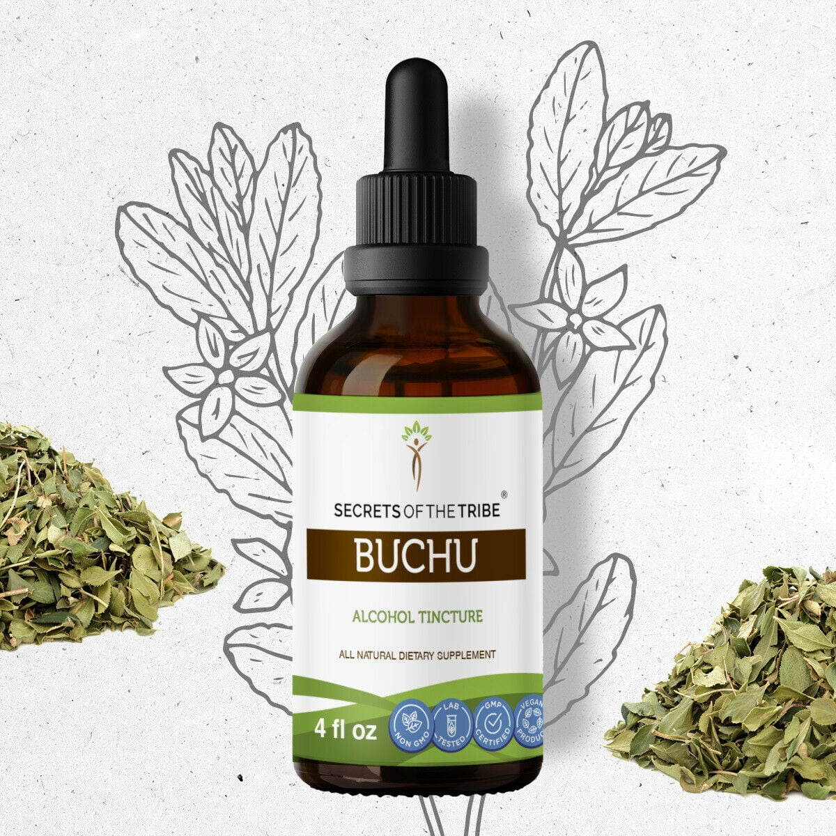 Buchu Tincture Alcohol Extract, Organic Buchu (Agathosma Betulina ...