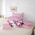 thumbnail image 6 of Erosebridal Cartoon Butterfly Pattern 7-Piece Bedding Comforter Set,Pink Bowknot Glitter Print King Bedding Sets For Girls,Reversible, 6 of 7
