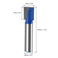 thumbnail image 2 of Unique Bargains 10mm Dia 8mm Shank Bottom Cleaning Router Bit 2 Flutes Carbide Tipped Cutter Uncoated for Woodworking Blue, 2 of 5