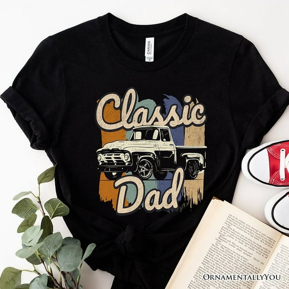 Classic Dad T-Shirt, Black Retro Truck Fathers Tee
