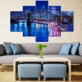 thumbnail image 2 of TISHIRON 5PCS Framed City Canvas Wall Art Set,60"x32" New York Night Cityscape Canvas Art Decor, 2 of 7