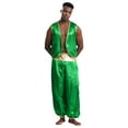thumbnail image 2 of iiniim Men's Adult Arabian Prince Outfits Street Rat Costume Halloween Party Costume Stage Green&Green 4XL, 2 of 7