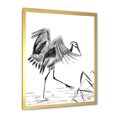 thumbnail image 2 of Designart 'Monochrome Japanese Oriental Crane Bird' Traditional Framed Art Print, 2 of 4