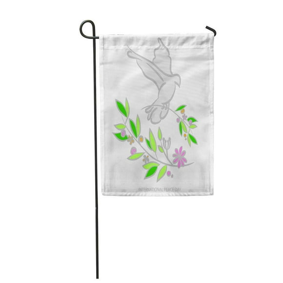POGLIP Beautiful Blue for International Day of Peace Dove Olive Branch Bird Garden Flag Decorative Flag House Banner 28x40 inch