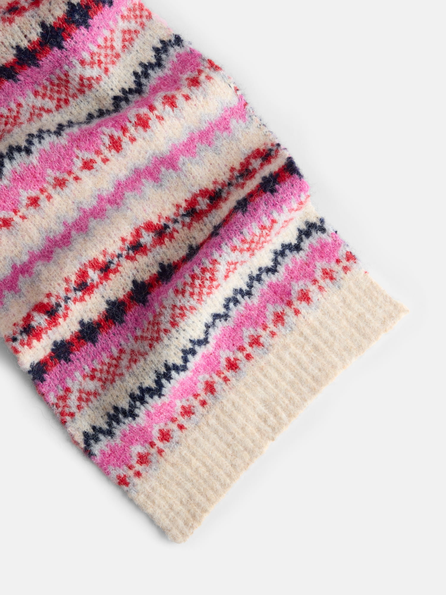 Free Assembly Women's Fair Isle Oblong Scarf, Oatmeal Heather