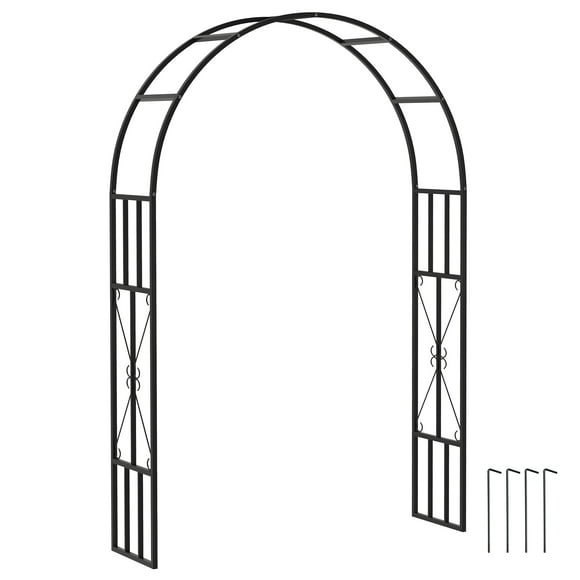 Outsunny 7.3ft Steel Garden Arch Trellis, Garden Arbor for Climbing Plants