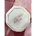 thumbnail image 2 of solitaire jewels 2CT Cushion Moissanite 3 Stone Engagement Ring For Women, 10K Rose Gold, 2 of 6