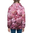 thumbnail image 6 of Pofeuu Pink Glitter Heart Candy Print Teenage Zipper Hoodie Sweatshirts Hooded Casual Jackets With Pocket For Boys Girls-Small, 6 of 6