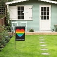 thumbnail image 6 of Love Always Wins Rainbow Heart Linen Garden Flag Respect Support LGBT Outdoor Yard Flag 12"x18", 6 of 6