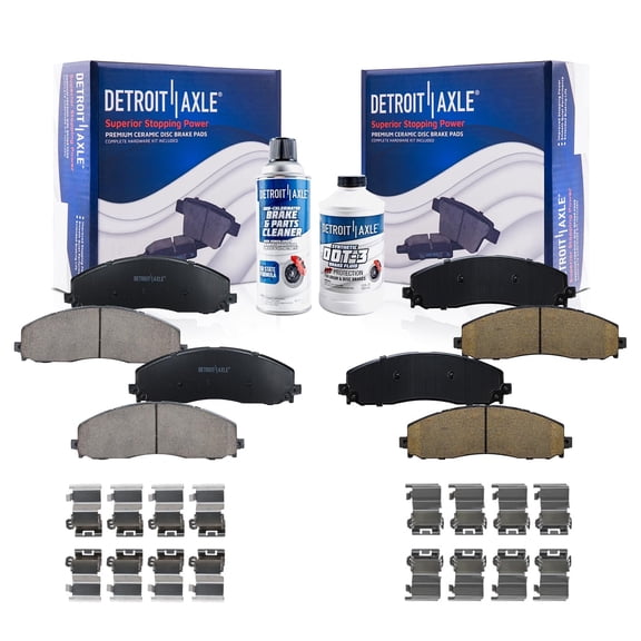 Detroit Axle - 4 Ceramic Brake Pads Front and Rear for 2013-2022 Ford F-250 F-350 Super Duty, 2013-2016 F-450 Super Duty [With 8 Lug Wheels]