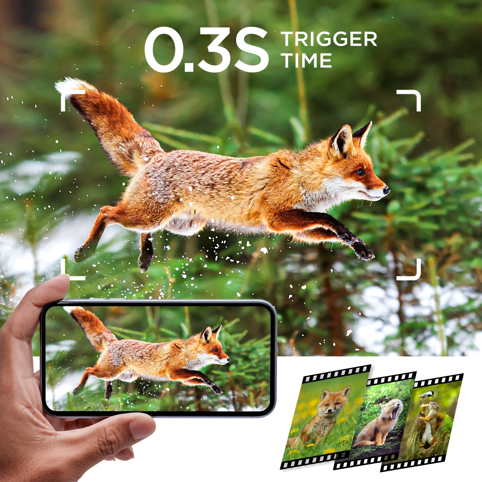 CAMPARK Trail Camera 2K 36MP Game Deer Camera with 850nm Night Vision IP66 Waterproof Motion Activated 120° Wide Angle Trail Cam for Hunting Outdoor Wildlife Monitoring Home Security 2.0" LCD