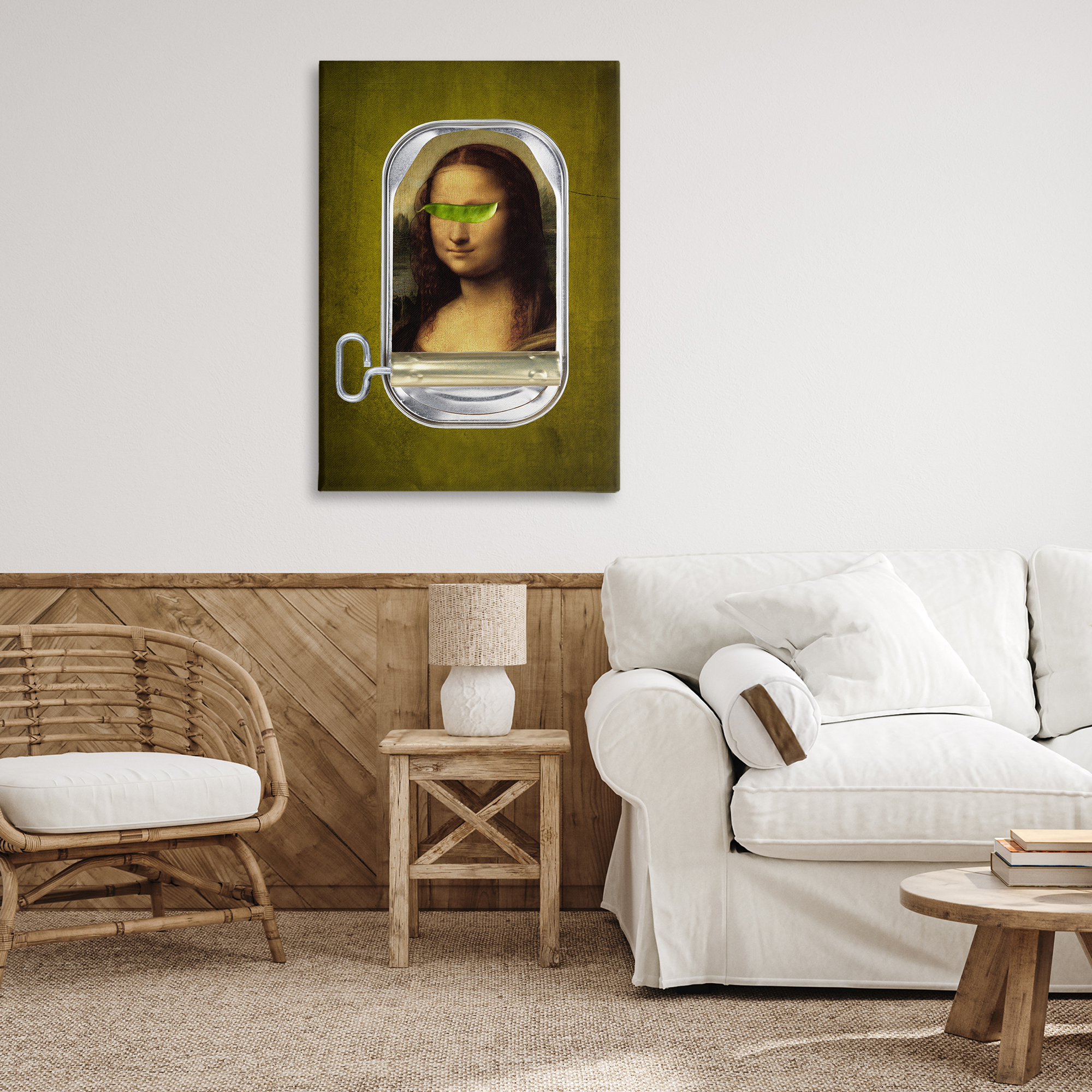 Canned Mona Lisa Canvas Wall Art, design by Elo Marc