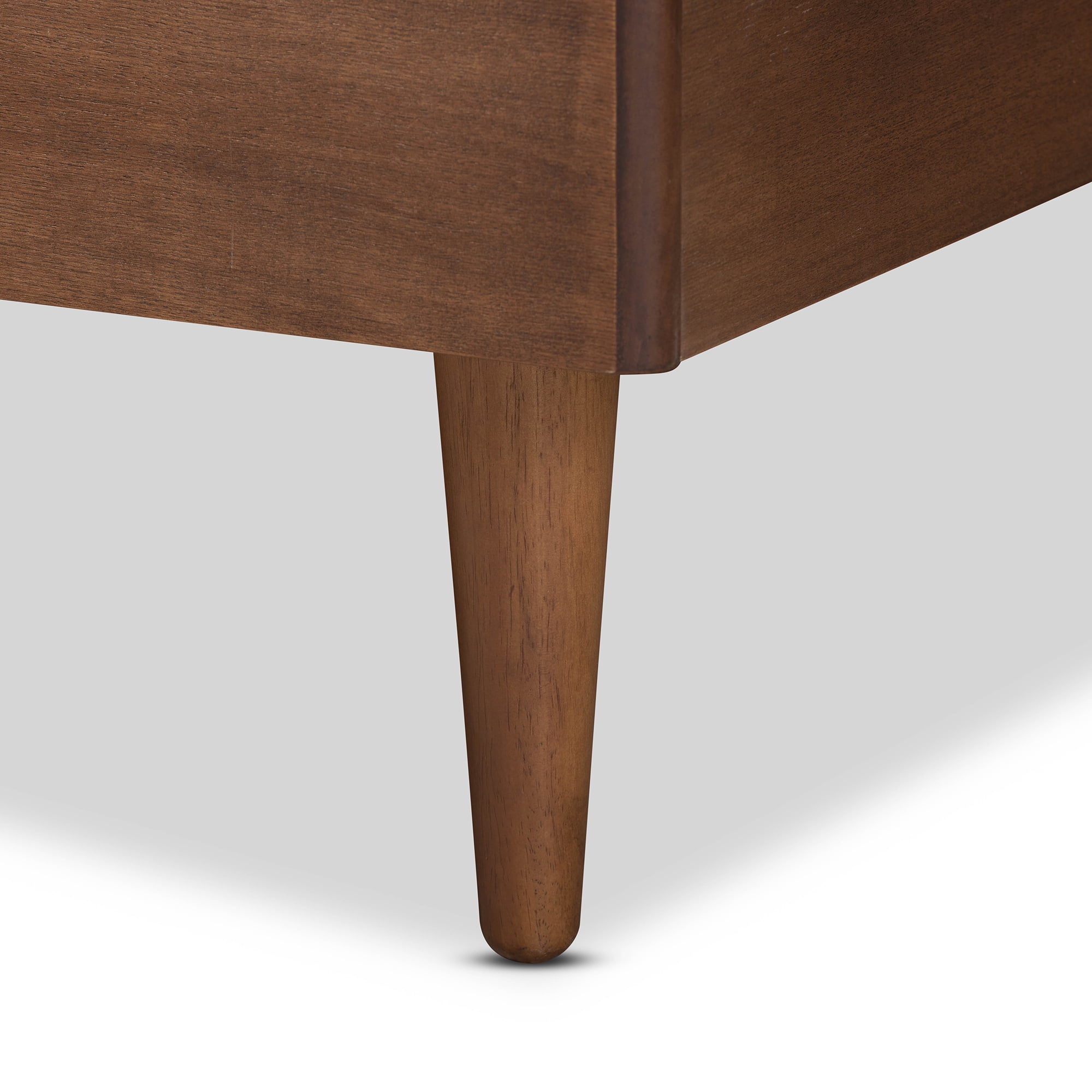 Baxton Studio Kioshi Mid-Century Wood Platform Bed, Queen, Ash Walnut