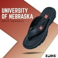 thumbnail image 3 of ZORIZ Collegiate Series Golf Sandals for Women and Men, Thong Flip Flops With Removable Spikes, Golf Footwear With Deeper Heel Cup and Higher Sidewalls, Black, Nebraska, Men’s 11/Women’s 13, 3 of 7