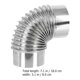 thumbnail image 2 of Wood Stove Pipe Flue Stainless Steel Chimney Exhaust Pipe Rustproof Elbow Exhaust Pipe, 2 of 4