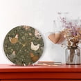 thumbnail image 2 of 10" Artistic Round Wall Decorative Desk Clock Wall Clock Home Decor Chickens with Wildflowers and Grasses, 2 of 6