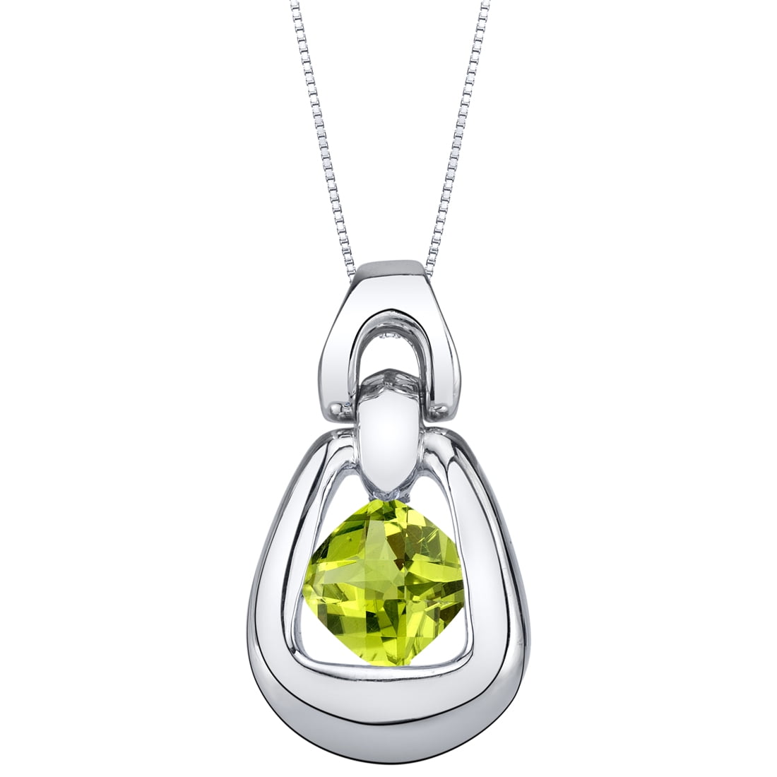 Buy 2 get 1 For Free Water Drop Natural Peridot Platinum Plated Necklace Pendant 
