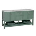 thumbnail image 4 of Lakeshore 72" Double Bathroom Vanity with Sage Green Cabinet and Engineered Carrara Top, 4 of 6