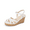 WHITE, variant on Girls Wedge Sandals Flatform Open Toe Platform Summer Sandals with Flower for Wedding Party Little Kid/Big Kid