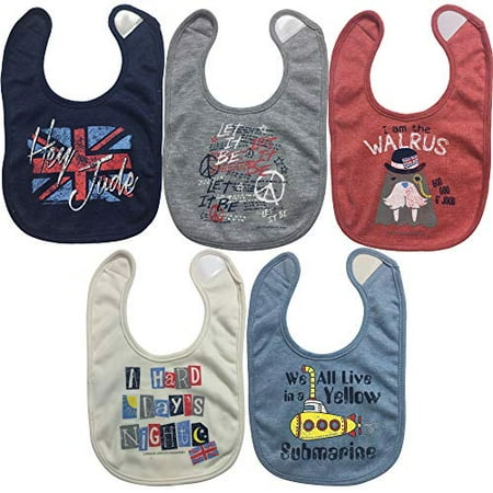 

The Beatles Rock Band Baby Boys 5 Pack Side Snap Bibs