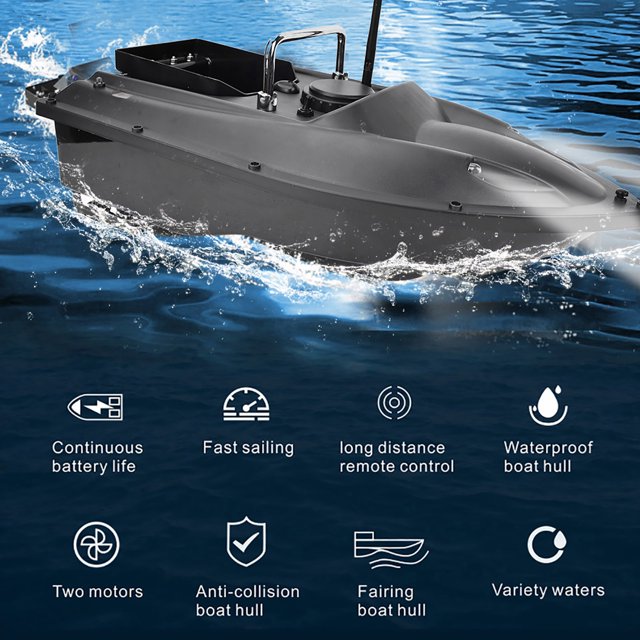Fish Bait Boat Finder, 5200mAh Battery RC Fish Lure Boat Stainless Steel for Sea Use
