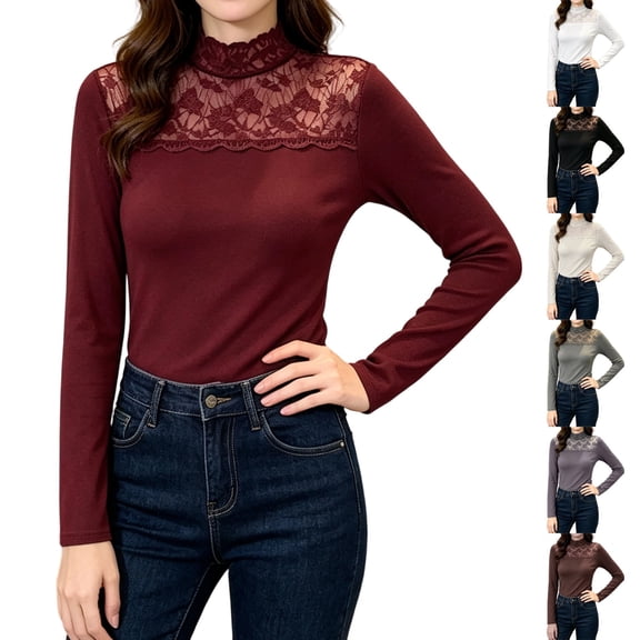 Breezora Womens Long Sleeve Thermal Tops Stand Neck Warm Fleece Turtleneck Undershirt For Autumn Winter Elegant