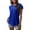 Blue, variant on Summer Polyester Short Sleeve Crewneck Spandex T Shirts for Women Red Fashion Solid Color Crew Neck Ladies Round Ruffle Shirt XXL