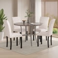 thumbnail image 4 of VECELO Dining Chairs Set of 2, Upholstered Chairs with Solid Back, Modern Parsons Side Chair for Kitchen Restaurant and Living Room, Beige, 4 of 9