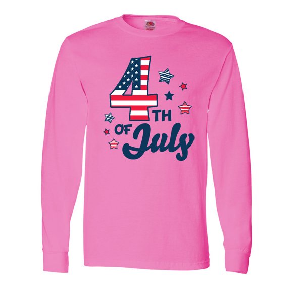 Inktastic 4th of July with Striped Stars Long Sleeve T-Shirt
